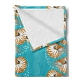 thumbnail image 2 of Underwater Soft Flannel Fleece Blanket, Exotic Chambered Nautilus Sea Creatures Deep Ocean Marine Bubbles, Cozy Plush for Indoor and Outdoor Use, 60" x 80", Sea Blue Ginger and White, by Ambesonne, 2 of 5