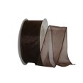 thumbnail image 2 of Reliant Ribbon 99908W-092-40K Sheer Lovely Value Wired Edge Ribbon - Brown - 2.5 in. x 50 yards, 2 of 3