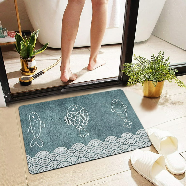 Super Absorbent Bath Mat Quick Drying Carpet Non-slip Floor Mats Home Oil- proof