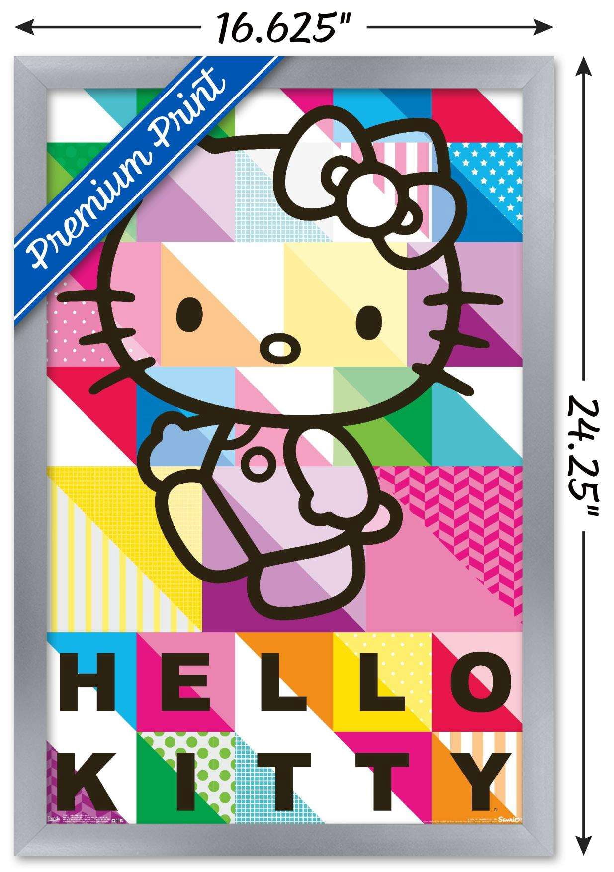 Hello Kitty - Patterns Wall Poster, 14.725" x 22.375", Framed
