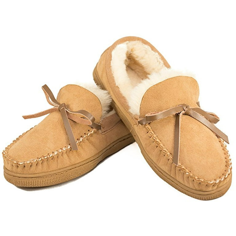 Sheepskin Mens Moccasins Cream Size