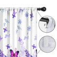 thumbnail image 4 of Blackout Kids Curtains,White Purple Butterfly Flower Pattern Childrens Insulated Curtains Set Of 2,Bedroom Essentials,Toddler Room Decor 42"x63", 4 of 5