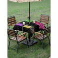 thumbnail image 4 of Outdoor Tablecloth with Umbrella Hole for Patio/Picnic/Party/Camping, Neon Video Game Waterproof Table Cloth Square Cover Washable, Cartoon Funny Colorful Text Gaming Brick (54"x 54"), 4 of 9