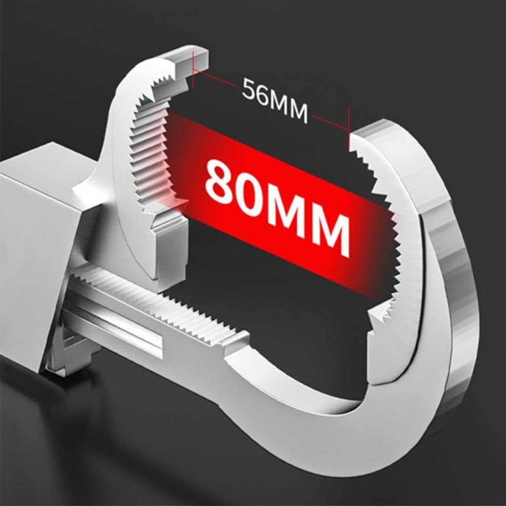 Universal Double Headed Bathroom Wrench With 3 Slotted Accessories 80mm Open-end Multi-functional Adjustable Wrench Hand Tool For Troubleshooting Faucets
