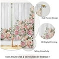 thumbnail image 3 of Pink Rose Flower Kitchen Curtains Wooden Farmhouse Rustic Small Short Cafe Window Curtains Floral Country Rod Pocket Bathroom Window Drapes Treatment Tier Curtains 2 Panels (27.5x36 Inch), 3 of 6