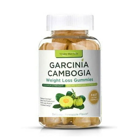 Vitality Max Labs Garcinia Weight Loss Gummies, Pineapple, 500mg,