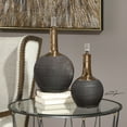 thumbnail image 3 of Uttermost Arnav 2-Piece Ceramic Crystal Metal Bottle Set in Matte Black and Gold, 3 of 4