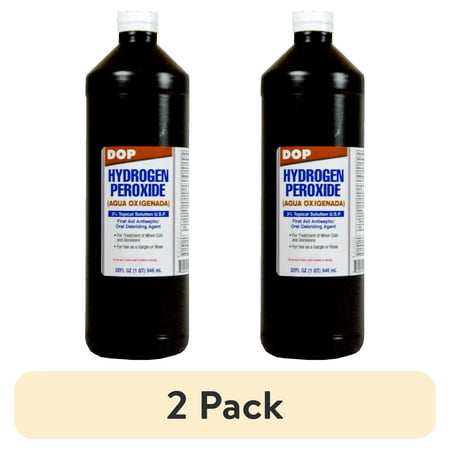 (2 pack) Dop Hydrogen Peroxide 3% Antiseptic Solution 32 oz for Minor Cuts and Oral Ailments