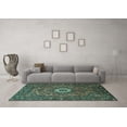thumbnail image 3 of Ahgly Company Machine Washable Indoor Rectangle Medallion Turquoise Blue Traditional Area Rugs, 4' x 6', 3 of 4