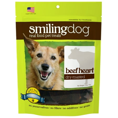 UPC: 0718122576890 | Herbsmith Smiling Dog Treats – Dry Roasted Beef Heart – That’s 100% it – Gluten + Grain Free – Made in USA – 3 Ounce