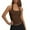 Brown, variant on Women's Sleeveless Super Elastic Quick Drying Breathable Top Long Layering Womens plus Size Camisoles with Shelf Bra Extra Long Tops for Layering
