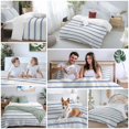 thumbnail image 6 of Navy Blue Striped Bedding 3 Piece Duvet Cover Set Queen Size, Rustic Blue Stripe Modern Art Beige Soft Microfiber Comforter Cover with Zipper Closure & Pillowcases, FadeResistant Quilt Cover, 6 of 9