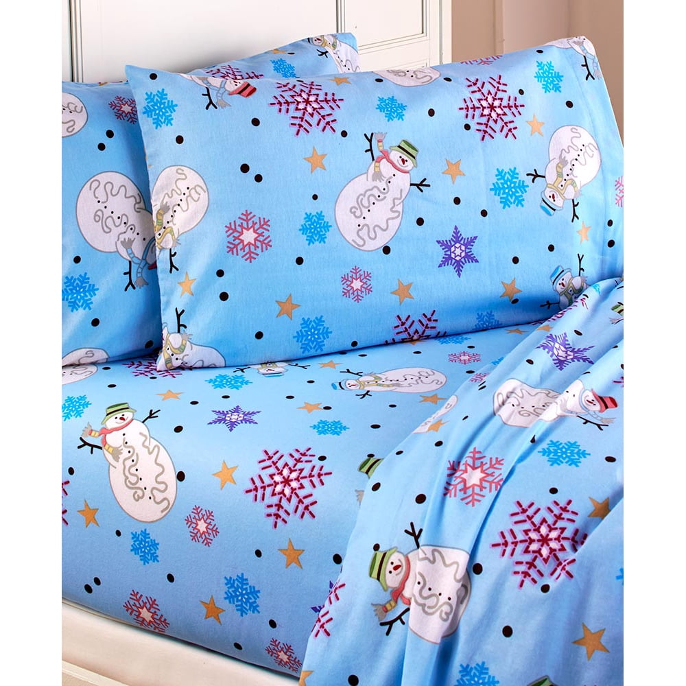 Snowman Cozy Flannel Sheet Set