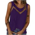 thumbnail image 2 of Xdegoge Ofertas En Tank Tops for Women Sleeveless Lace Tee Shirts V Neck Summer Tops Fashion Tunic Shirts Loose Fit Dressy Casual Blouses Y2K Going Out Tops Camisetas De Mujer, 2 of 7