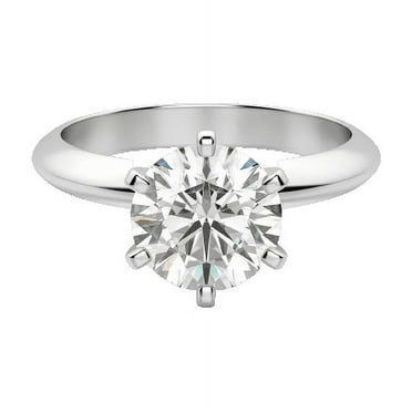 1ct Lab Grown Diamond Solitaire Engagement Ring 14k White Gold