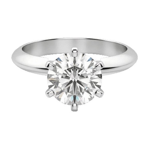 1ct Lab Grown Diamond Solitaire Engagement Ring 14k White Gold