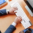 thumbnail image 4 of SHOWERORO White Computer Keyboard with USB Connection and Attractive Glowing Round Keys for Office Use, 4 of 8