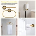 thumbnail image 4 of Threns Brass Toilet Paper Holder,Retro Brass Hand Towel Ring,Tissue Roll Paper Hanger,Wall Mounted Bathroom Accessories,Brass Petal-Relief Series, 4 of 10