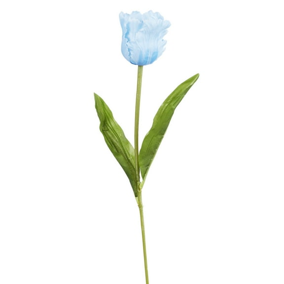 Package of 6 Realistic Spring Faux Light Blue Parrot Tulip Stems
