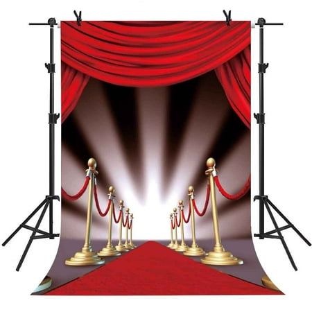 MOHome Polyster 5x7Ft Red Carpet Curtain Backdrop Youtube Background Photo Video Studio