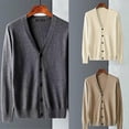 thumbnail image 5 of Cardigan Sweater for Men Knitted Long Sleeve Sweaters with Buttons Casual Trendy Coats Jacket Men Clothes brown, 5 of 5