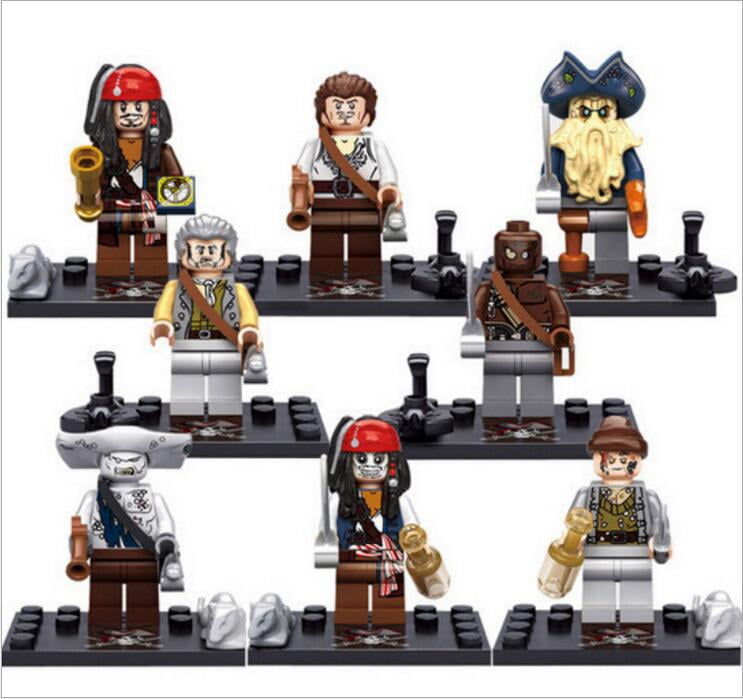 8-25X Pirates of the Caribbean Mini Figur boys and girls Assembling Blocks Toys 