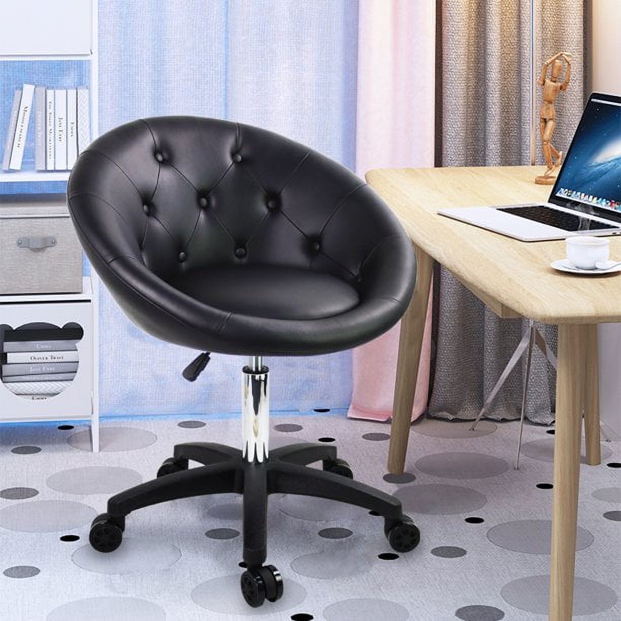 FURWOO Adjustable Rolling Vanity Chair for Makeup & Cosmetic Adults 