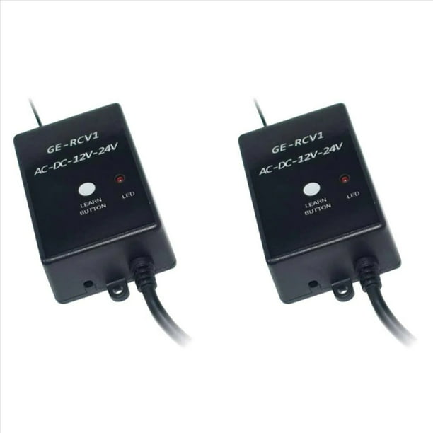 2X Receptor -RCV1 de 433,92 MHz CC/CA 12 V/24 V para Controles Remotos de Puertas de Garaje con Código Variable y Códigos Fijos para Receptores Externos