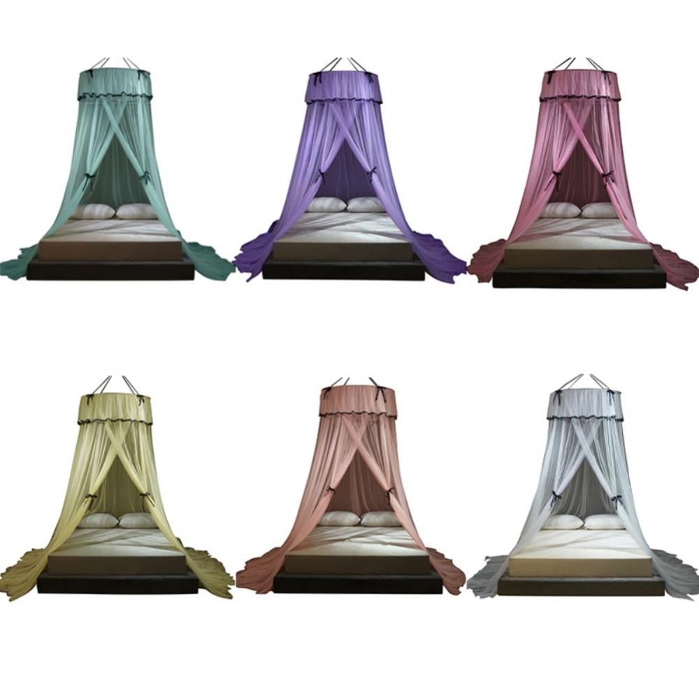 Girls Bed Canopy, Princess Crib Netting Room Decor, Ceiling Tent to Cover Toddler Crib Suitable for Single, Twin, Full, Queen Size Kids Bed Curtains
