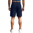 thumbnail image 4 of BRANROY Men's Cargo Shorts Elastic Waist Hiking Work Outdoor Golf Jogger Running Zipper Pockets Lightweight Quick-Dry,Navy M, 4 of 5