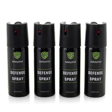 SafetyVital 4-Pack Pepper Spray, 2 oz Each