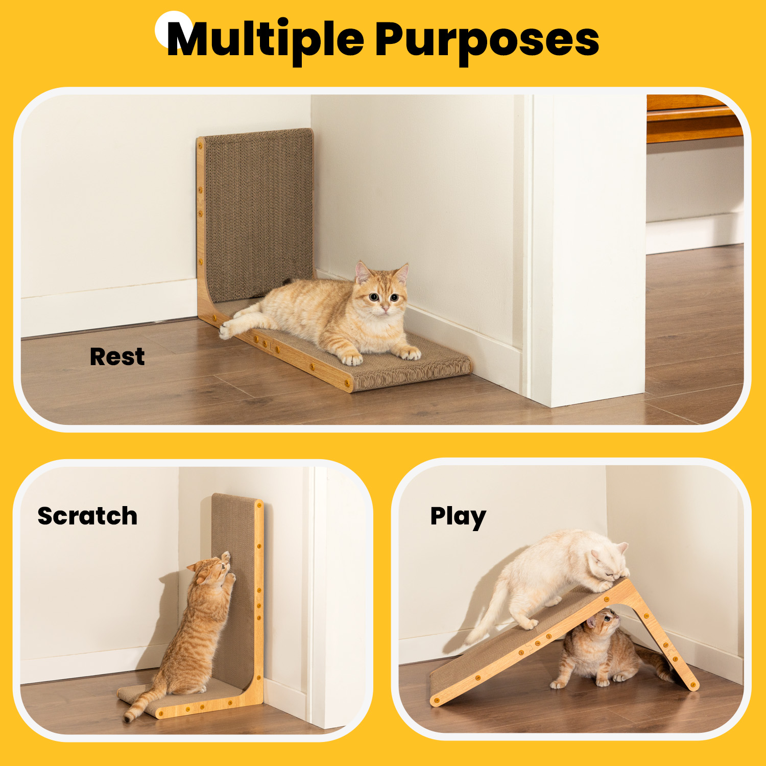 Conlun L-Shape Cat Scratcher Cardboard Scratch Pad photo 8