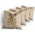 thumbnail image 5 of Ambesonne Vintage Throw Pillow Cover 4 Pack, Dots Bunny Geometric, 20", Pale Brown, 5 of 7