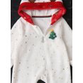 thumbnail image 6 of ZINTAOZT Newborn Unisex Baby Christmas Fleece Jumpsuit Bear Ear/Antlers Hooded Footie Romper Warm Fall Winter Outwear, 6 of 8