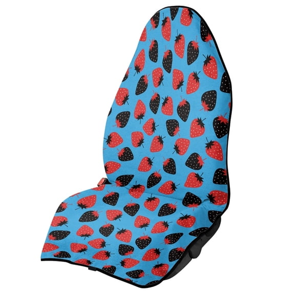 Chririnla Strawberry Pattern Car Seat Towel Cover, Washable Waterproof Terry Cloth Protector for Sedan Trucks Driver Seats
