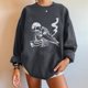 thumbnail image 4 of Sudadera extragrande de lana de manga larga con cuello redondo y estampado de calavera para mujer Fridja  hkj476, 4 of 7