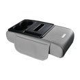 thumbnail image 1 of davian Car Armrest Pad Center Console Box Tissue Holder PU Leather Comfortable Sponge Padding Multifunctional Storage Organizer with Phone Slot Easy Installa gray, 1 of 8