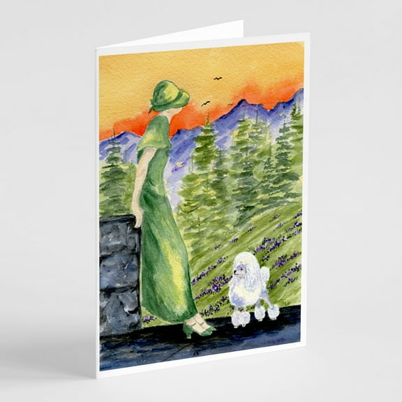 Poodle Greeting Cards and Envelopes Pack of 8