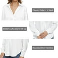 thumbnail image 5 of NeedBo Women's Blouse Satin Silk Button Down Shirts Casual Loose Long Sleeve Office Work Tunic Tops, White, 5 of 8