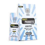 Harmony Proteins Collagen Powder Beauty Probiotic Water Asian Pear Instant Drink Mix Packets, 5 Ct