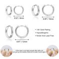 thumbnail image 5 of Alexcraft Small Huggie Hoop Earrings for Women 925 Sterling Silver Plated Hypoallergenic Cartilage Huggie Hoops Earrings for Men 3 Pairs, 5 of 6
