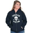thumbnail image 4 of Victim Cute Edgy Confidence Style Womens Plus Size Graphic Zipper Hoodie Brisco Brands 4X, 4 of 5
