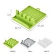 thumbnail image 6 of 3-Piece Kitchen Cooking Spoon Rest - White, Green, Gray - Holds 4 Utensils & 1 Lid, 6 of 8