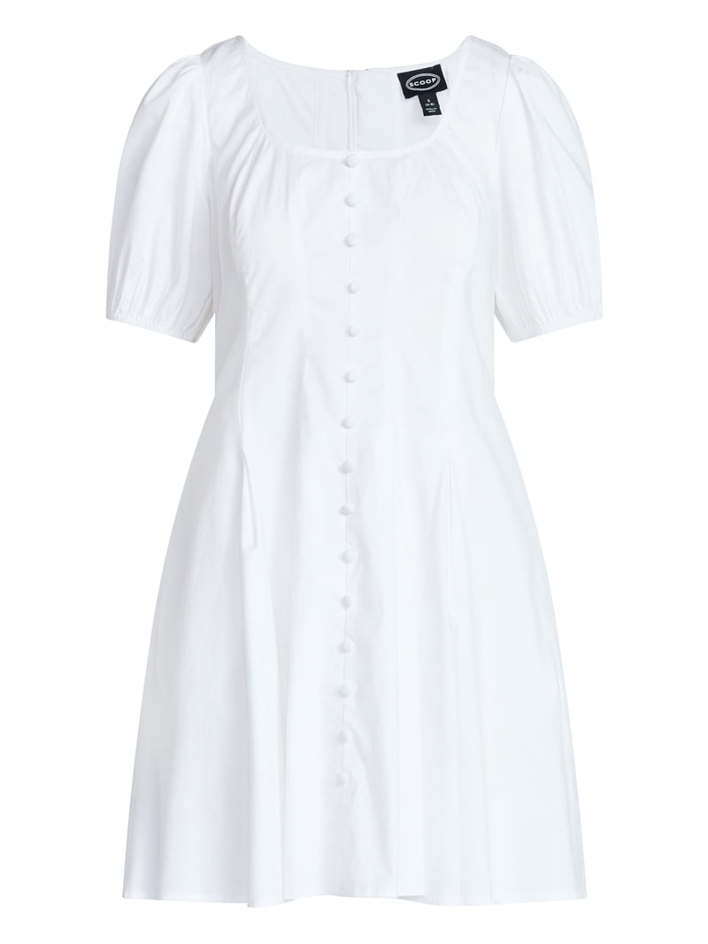 Scoop Women's Button Front Mini Dress with Puff Sleeves, Sizes XS-XXL -  Walmart.com