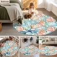thumbnail image 5 of Round Area Rug 3 Ft, Coastal Washable Non-Slip Circle Carpet for Living Room/Bedroom, Nautical Summer Beach Coral Starfish Shell Low-Profile Small Floor Mats Collection Rugs for Indoor, 5 of 8