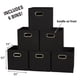 thumbnail image 3 of Household Essentials 80-1 Contenedores de almacenamiento de tela plegables | Juego de 6 cubos Cubby con asas | Negro, 3 of 5