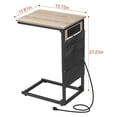 thumbnail image 2 of C Shaped End Table with Charging Station, TV Tray Set of 2, Couch Tables with Storage Bag, Slide Under Sofa Side Table with USB Ports and Outlets for Living Room, Grey, 2 of 9