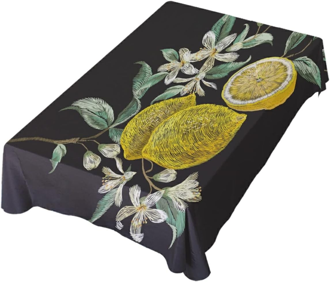Tablecloths, 60 x 108 Inch, Orange Fruits Flowers Party Tablecloth