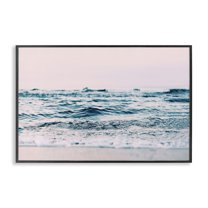 Stupell Industries Ocean Wave Blush Nautical & Beach Photography Black Framed Art Print Wall Art, 30 x 20