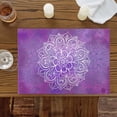 thumbnail image 4 of Bohemia Floral Watercolor Purple Placemats Set of 4,Wipeable Washable Table Mats for Dining Tables, Vintage Ethnic Flower Place Mats for Kitchen Event Party Tabletop Decor, 4 of 9